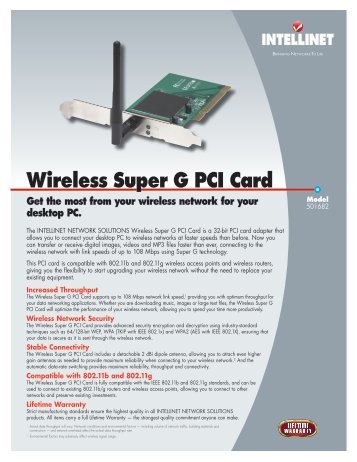 drivers ovislink 802.11g wireless lan pci card